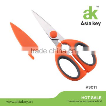 Mutlti-funcional kitchen scissors with safety plastic cover