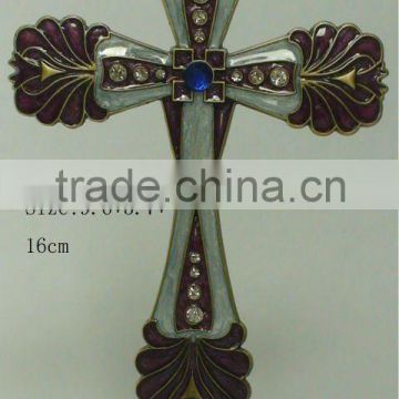 Religious circular metal cross, cross crucifix CQB0124A