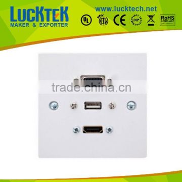 SVGA USB A Wall Plate With Cables Attached, Single Gang