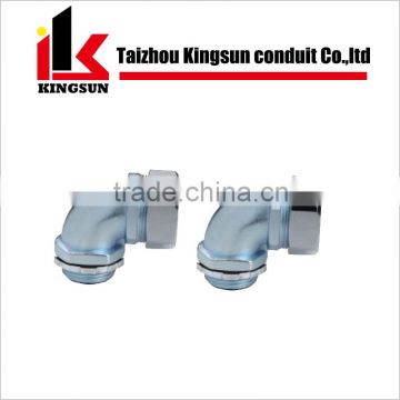 Liquid tight zinc alloy 90 degree elbow pipe