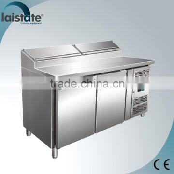 2 Door Stainless Steel Pizza Refrigerated Prep Table