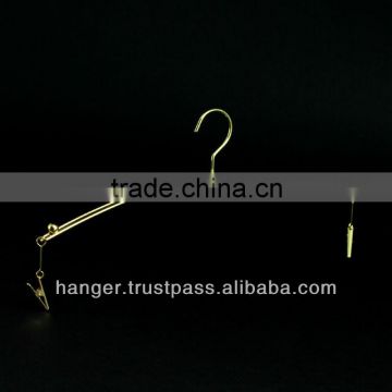 Japanese Metallic Golden Lingerie Hanger with Clips for Bedroom Furniture