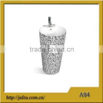 A04 hot sell sanitary ware china stripe round art basin