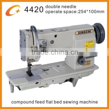 Double needle heavy duty compound feed industrial straight walking foot industrial sewing machine 4420