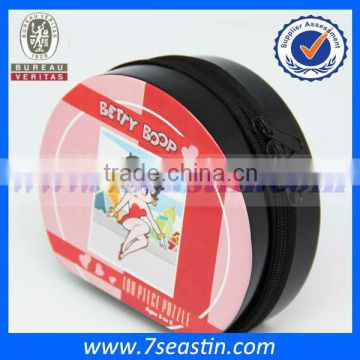 two pieces tinplate with zipper DVD tin case, CD bag box wholesale
