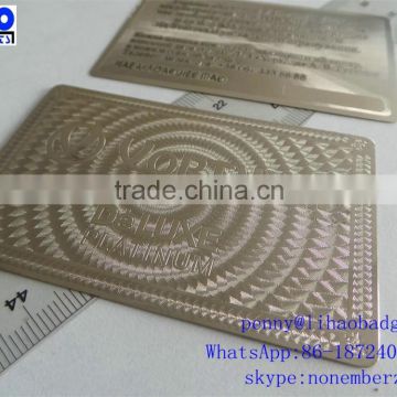 High quality customized hollow out metal brass business card gold vip name card