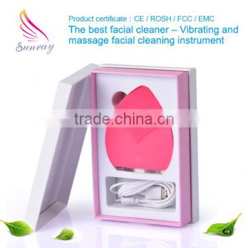 Electric anion silicone waterproof facial cleaning brush facial beauty machine