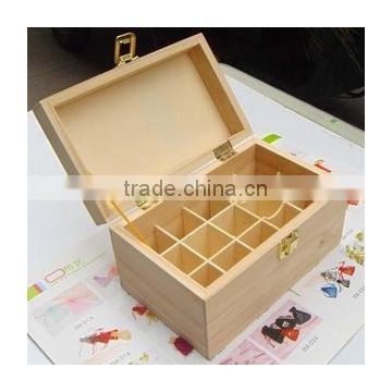 Rustic wood material wooden essential oil box 15x15ml