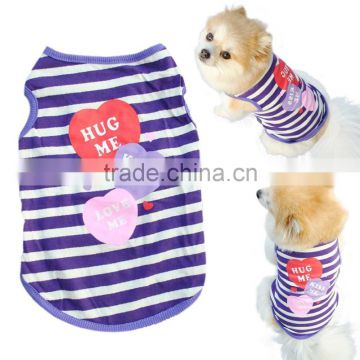 purple stripe Pet Puppy Summer Shirt Pet Clothes T Shirt