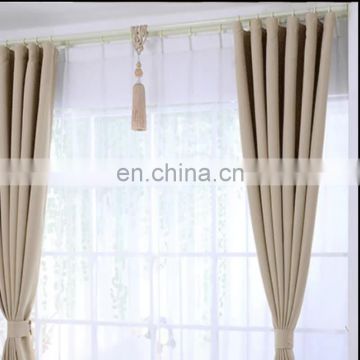 Wholesale modern vogue solid ready made shading blinds blackout beige and grey color linen fabric curtains for bedroom