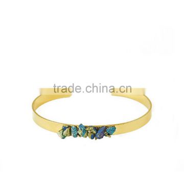 Yellow Gold Plated Bangle Daily Wear Stone Bangle Wholesale EX03-0029
