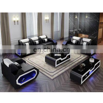 G8046D 1+2+3 genuine leather living room sofa set