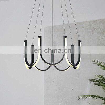 Home Decoration Postmodern Creative Pendant Lamp Personality Living Room Irregular U Shape Chandelier