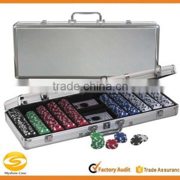 Silver Aluminum 1000 Chip Aluminum Poker Chip Case,Game Card Storage Carrying case