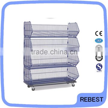 Foldable type welded wire mesh cage for warehouse