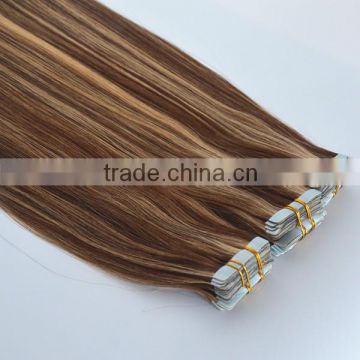 Pcolor virgin Russian human hair 8a gread cuticle human hair tape hair extension