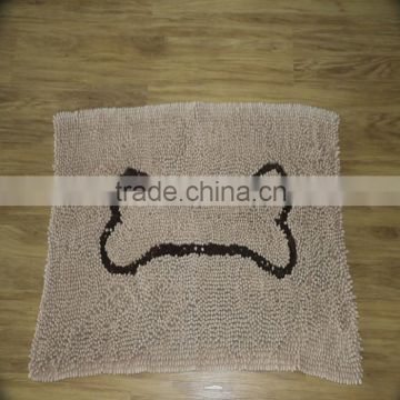 Brown shaggy non-slip mat for pet