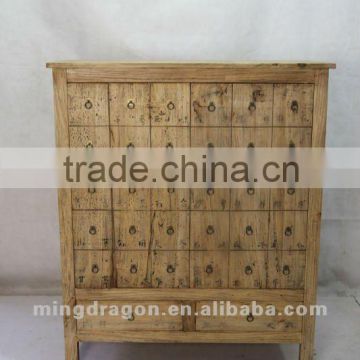Chinese antique furniture pine wood shanxi medicine cabinet style two door two drawer cabinet