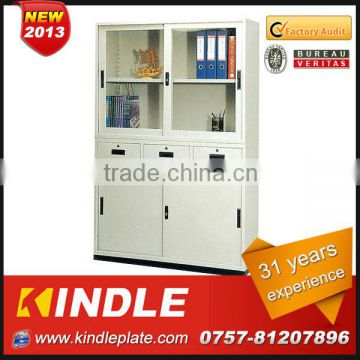 2 drawers apricot glass door metal file cabinet