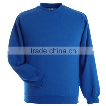 Cotton/Polyester Men's Pullover Round Neck Sweat Shirt in Royal Blue Color