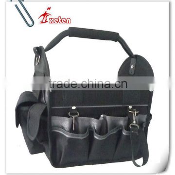 Cheap 600D Black Electrical/Garden/Storage Tool Bag With Steel handle
