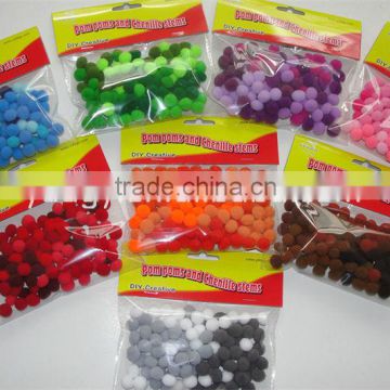 factory supply colorful cute polyester pom poms for Christmas