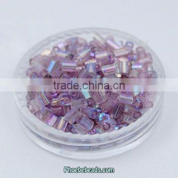 Wholesale Fashion Design Rainbow Color Jewelry Glass Tube Beads GSB-2RB04