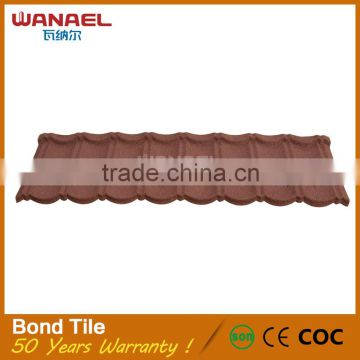 Long term color stability sound insulation sand coated synthetic roof tiles