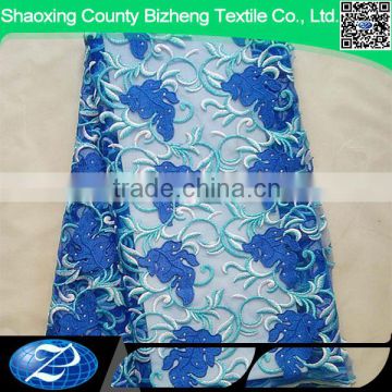 beautiful blue floral nigeria laces for garment