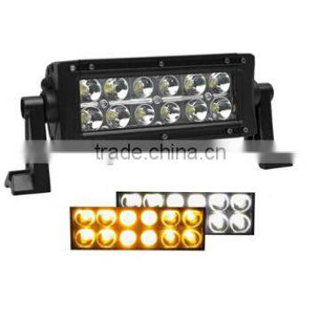 3W each LED,7.5" Dual Row 36W AMBER & WHITE Dual Colors LED Work Light Bar,LED Mining Bar(SR-BD3-36D,36W)Spot/Flood/Combo