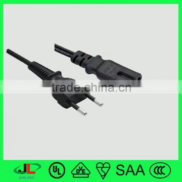 Korean electrical power cord with 2 pin ac power cord plug and IEC C7 connector