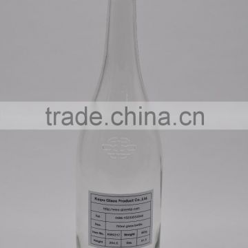Wholesales clear 750ML Screw cap finish Glass Bottle
