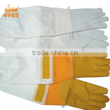 Bulk supply cattlehide and cotton beekeeping gloves for sale