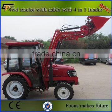 HOT!!! small tractors 4wd with front end loader with 4 in 1 bucket