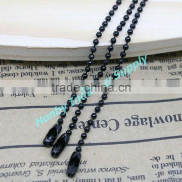 China Factory Wholesaled 2.4mm Jewelry Finding Black Steel Ball Chain