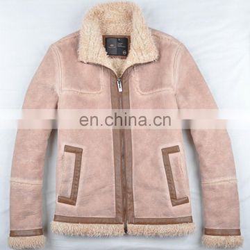 2015 last fashion mens handsome warm genuine leather jacket