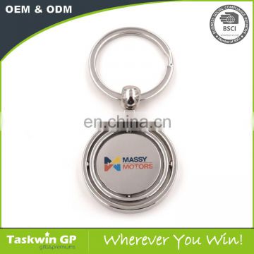 Promotional sliver round metal keychain with Customized logo