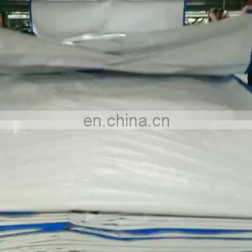 PE blue white stripe tarpaulin sheet and tarpaulin roll from china factory