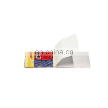 China factory branded Eco Friendly custom print blue and yellow color cotton garment label