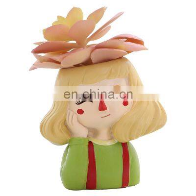 Creative cartoon ghost horse girl decorating resin flower pot