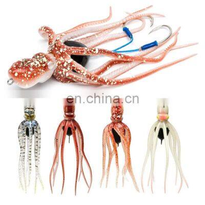 60g-260g Deep Sea Fishing Bait Lead  Head Sinking Trolling Tuna Fishing Lure Soft Octopus