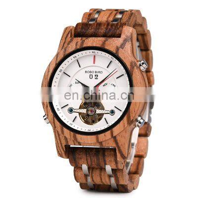 BOBO BIRD Luxury Brand Wood Wrist Watches Men Wooden Automatic Mechanical Movement Best Gift for Men