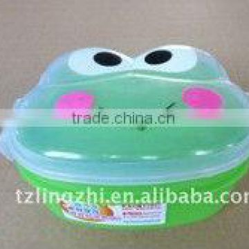 lovely frog shape plastic children lunch box