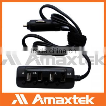 OEM 4 Ports USB Smart Phone Charger, Car Battery Charger with LED Lights