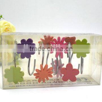 Various color of flower Polyresin Shower curtain hooks