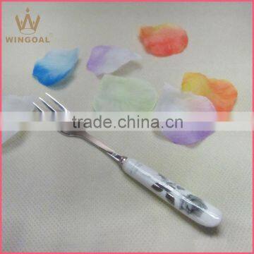 New design stainless steel fork with ceramic handle