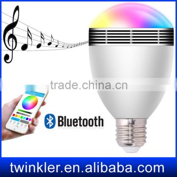 led , twinkler smart led light music audio speaker 10w e27 rgb light lamp , bluetooth speaker mini led light