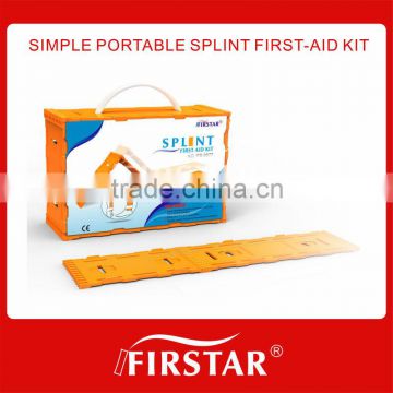 Simple portable splint first aid kit