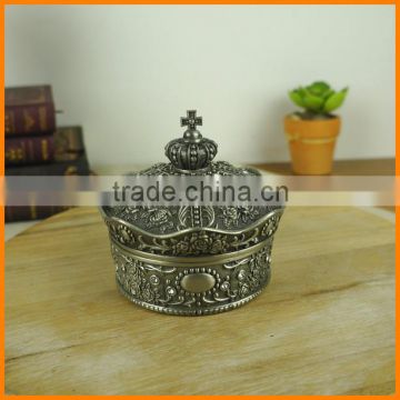 European roses carved diamond crown princess jewelry box zinc alloy jewelry box stock 2134 L / P