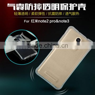 Airbag Shockproof transparent TPU mobile covers case for xiaomi redmi note 2 cases free sample
